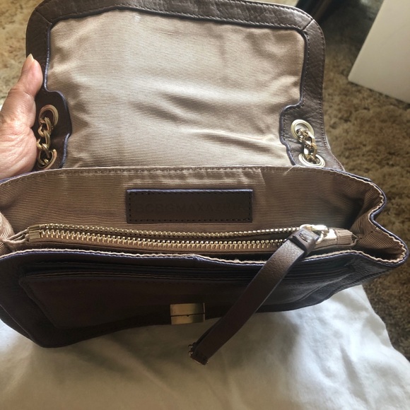 BCBGMaxAzria Brown Leather Gold Chain Shoulderbag - Picture 3 of 3